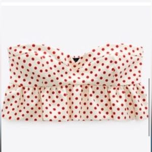 Zara polka dot crop top ❤️